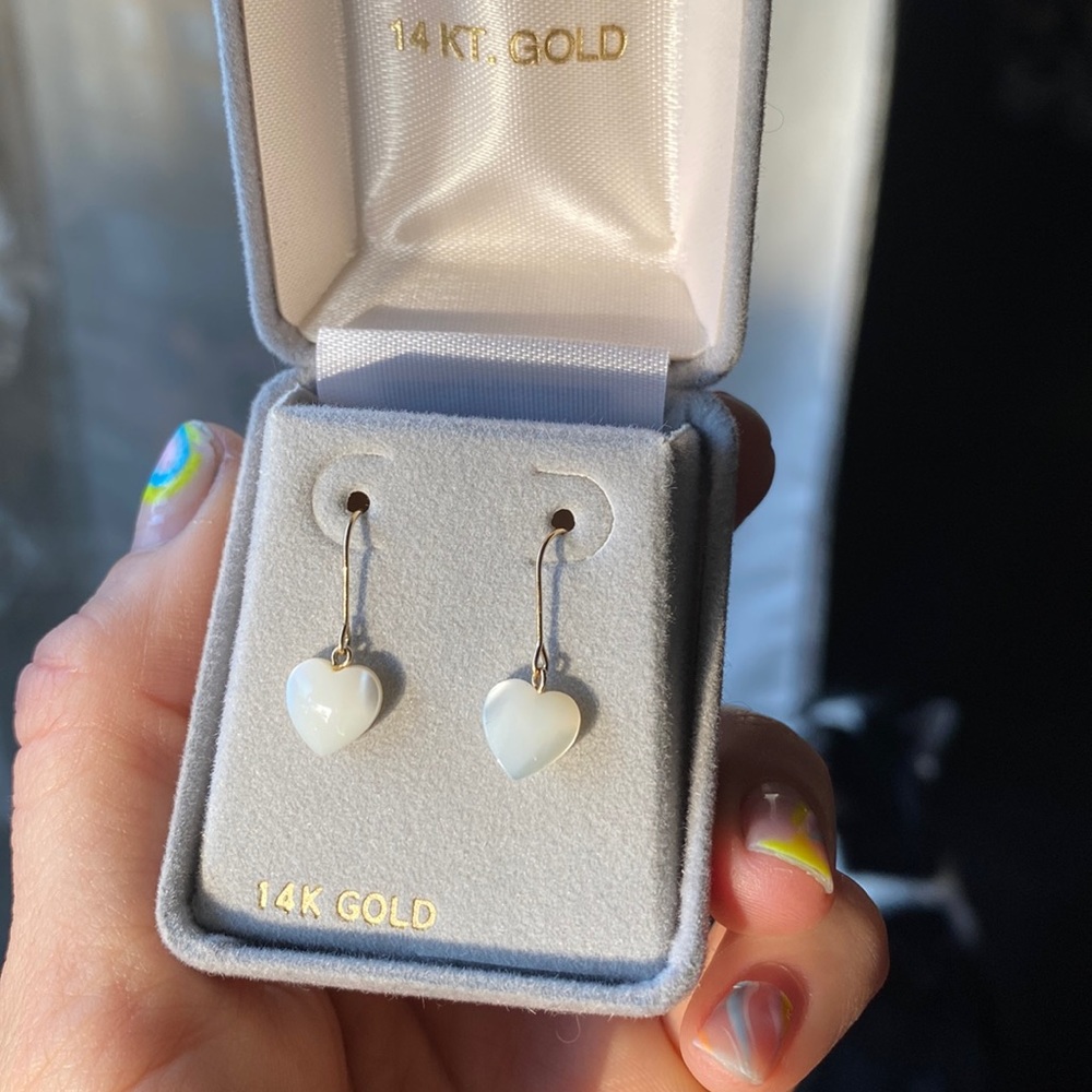 Mother of Pearl and 14K gold earrings